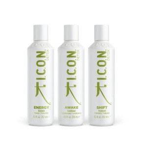 Pack ICON Detox con Champú Energy Acondicionador Awake y Tratamiento Shift ideal para cabello graso